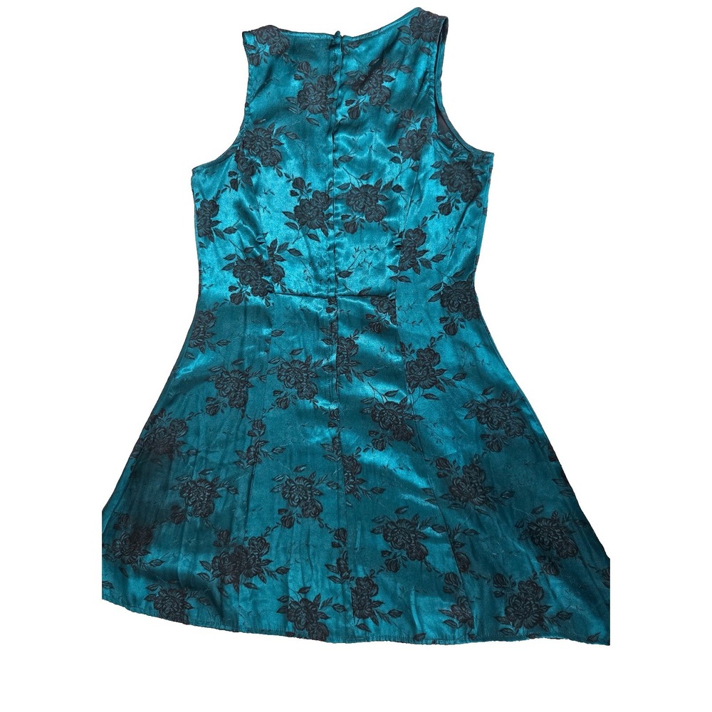 Vintage DBY Womens Floral 90s Grunge Whimsigoth Dress Size 5 Teal Romantic Y2K - Picture 2 of 15